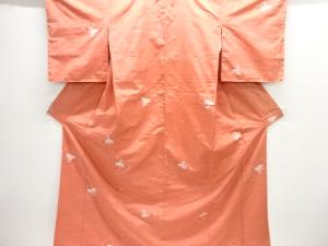 未使用品　花模様織り出し手織り紬着物